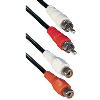 InLine Tulp stereo audio verlengkabel - zwart - 20 meter