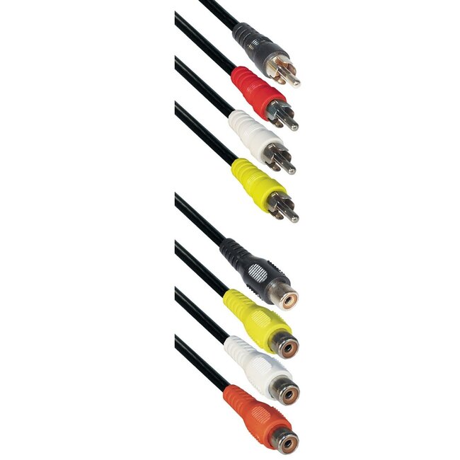 Tulp composiet 4x RCA audio video verlengkabel - 1,5 meter