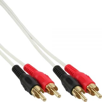 InLine Tulp stereo audio kabel - wit - 0,50 meter