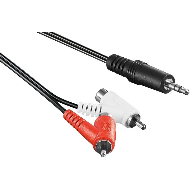 3,5mm Jack - Tulp (m + v) stereo audio kabel - 1,5 meter