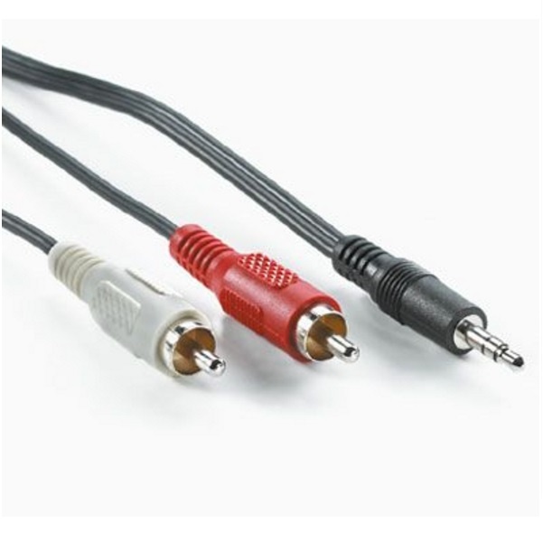 3,5mm Jack - Tulp stereo audio kabel - zwart - 1,5 meter