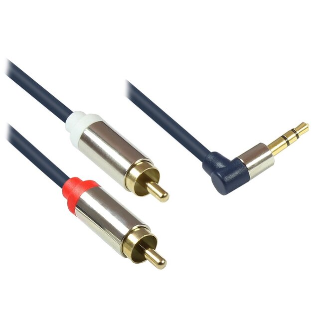 GC 3,5mm Jack haaks - Tulp stereo audio slim kabel - 2 meter