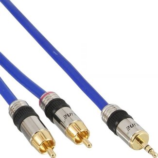 InLine Premium 3,5mm Jack - Tulp stereo audio kabel / blauw - 0,50 meter