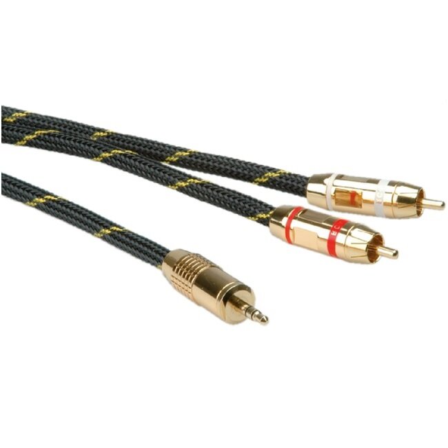 Roline 3,5mm Jack - Tulp stereo audio kabel - 5 meter