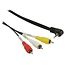 3,5mm Jack 4-polig haaks - Composiet audio video kabel - versie links/video/massa/rechts (TRRS) - 1 meter