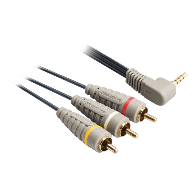 Bandridge 3,5mm Jack 4-polig haaks - Composiet audio video kabel - versie links/video/massa/rechts (TRRS) - 2 meter