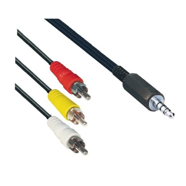 3,5mm Jack 4-polig - Composiet audio video kabel - versie rechts/links/video/massa (TRRS) - 1,5 meter