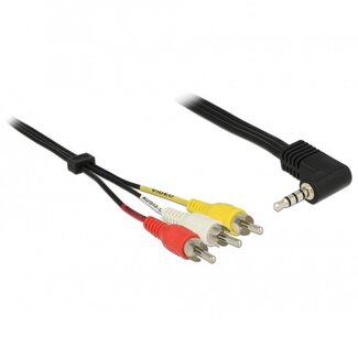 DeLOCK 3,5mm Jack 4-polig - Composiet audio video kabel - versie rechts/links/video/massa (TRRS) - 1,5 meter