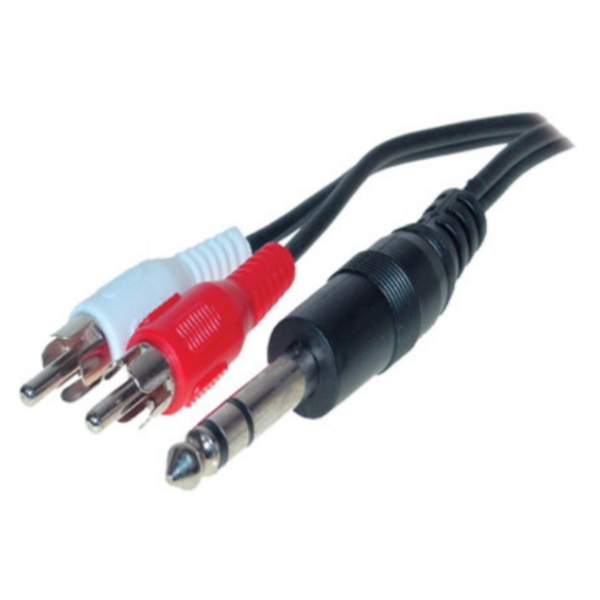 6.35mm - Tulp | Kabel | 2 meter | 3-polig (stereo) | Electrovision