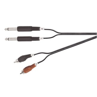 Electrovision 2x 6,35mm Jack - Tulp stereo audio kabel - 5 meter