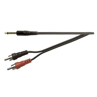 Electrovision 6,35mm Jack mono - Tulp stereo audio kabel - 2 meter