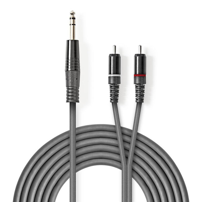 Nedis 6,35mm Jack - Tulp stereo audio kabel - 3 meter