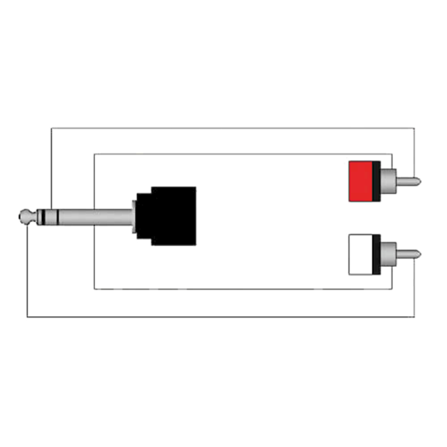 Procab CLA719 6,35mm Jack - Tulp stereo audio kabel - 3 meter