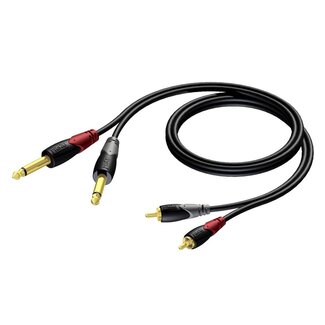 Procab Procab CLA631 2x 6,35mm Jack - Tulp stereo audio kabel - 1,5 meter