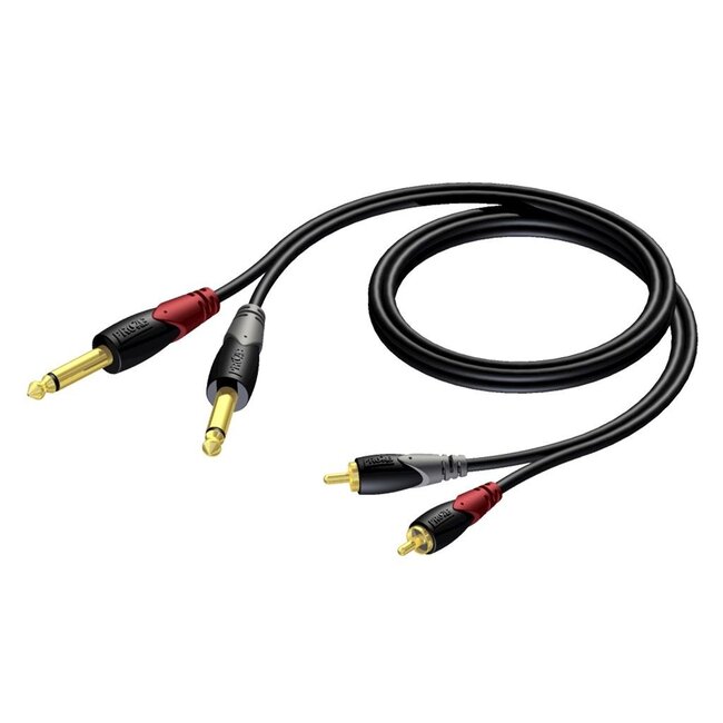 Procab CLA631 2x 6,35mm Jack - Tulp stereo audio kabel - 3 meter