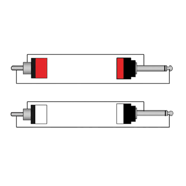 Procab CLA631 2x 6,35mm Jack - Tulp stereo audio kabel - 5 meter