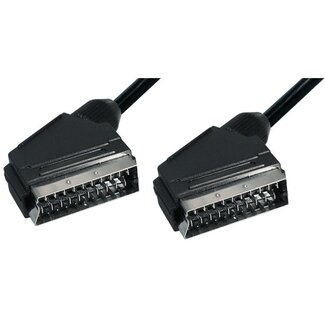 Universal 21-pins Scart kabel / zwart - 1 meter