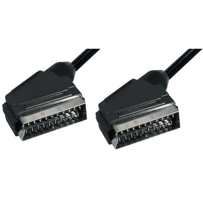 21-pins Scart kabel / zwart - 2 meter