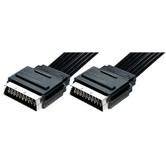 MaxTrack 21-pins Scart kabel - plat / zwart - 0,50 meter