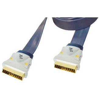 Transmedia Premium 21-pins Scart kabel - plat - 3 meter