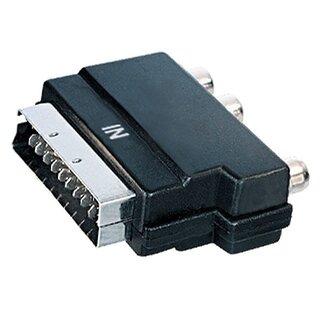 MaxTrack Scart IN (m) - Composiet 3RCA (v) adapter / zwart