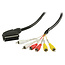 Scart (m) - Composiet 3RCA IN + OUT (m) kabel / zwart - 2 meter