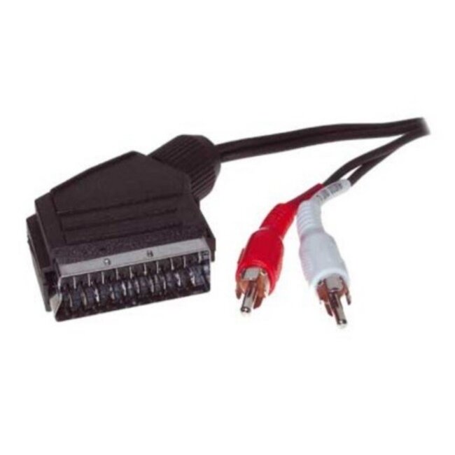 Tulp stereo 2x RCA (m) naar Scart (m) audio kabel / zwart - 2 meter