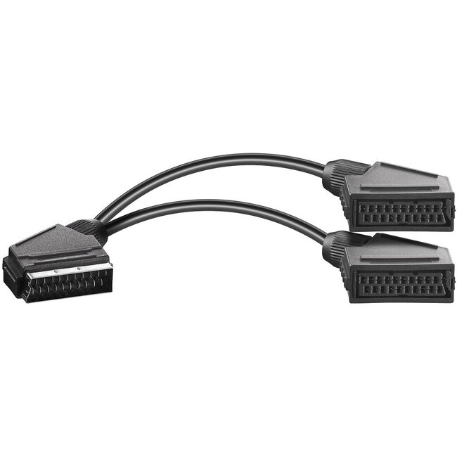 Scart splitter met 2 aansluitingen / zwart - 0,20 meter