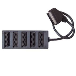 S-Impuls Scart verdeelbox met 5 aansluitingen / zwart - 0,40 meter