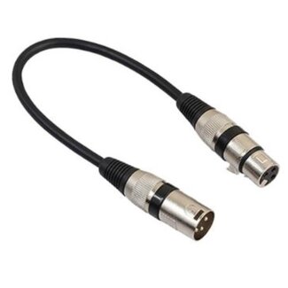 Coretek XLR (m) - XLR (v) audiokabel / zwart/zwart - 0,30 meter