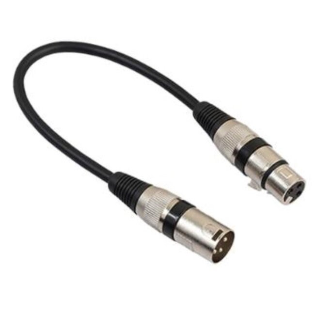 XLR (m) - XLR (v) audiokabel / zwart/zwart - 0,30 meter