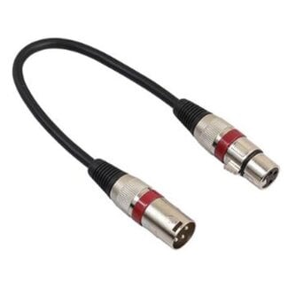 Coretek XLR (m) - XLR (v) audiokabel / zwart/rood - 0,30 meter