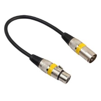 Coretek XLR (m) - XLR (v) audiokabel / zwart/geel - 0,30 meter