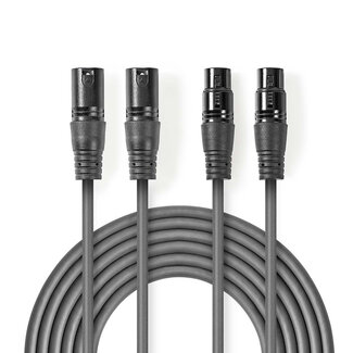 Nedis Nedis 2x XLR (m) - 2x XLR (v) audiokabel - 0,50 meter