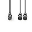 Nedis 1x XLR (v) - 2x XLR (m) audiokabel - 1,5 meter