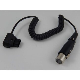 VHBW XLR 4-pins (v) - D-Tap (m) spiraalkabel - 1 meter