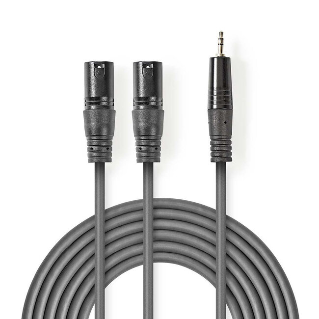 Nedis 2x XLR (m) - 3,5mm Jack (m) audiokabel - 1,5 meter