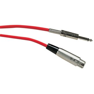 SoundLAB XLR (v) - 6,35mm Jack mono (m) audiokabel / rood - 6 meter