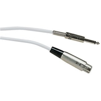 SoundLAB XLR (v) - 6,35mm Jack mono (m) audiokabel / wit - 6 meter