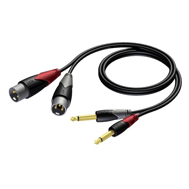 Procab CLA708 2x XLR (m) - 2x 6,35mm Jack (m) audiokabel - 3 meter