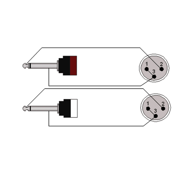 Procab CLA708 2x XLR (m) - 2x 6,35mm Jack (m) audiokabel - 3 meter