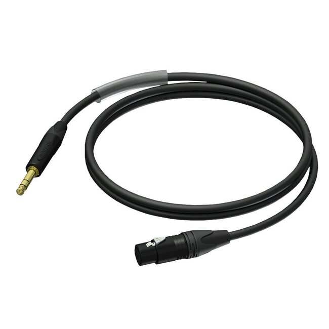 Procab / Neutrik PRA723 XLR (v) - 6,35mm Jack stereo (m) audiokabel - 1,5 meter