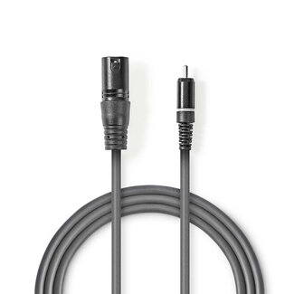 Nedis Nedis 1x XLR (m) - 1x RCA (m) audiokabel - 1,5 meter