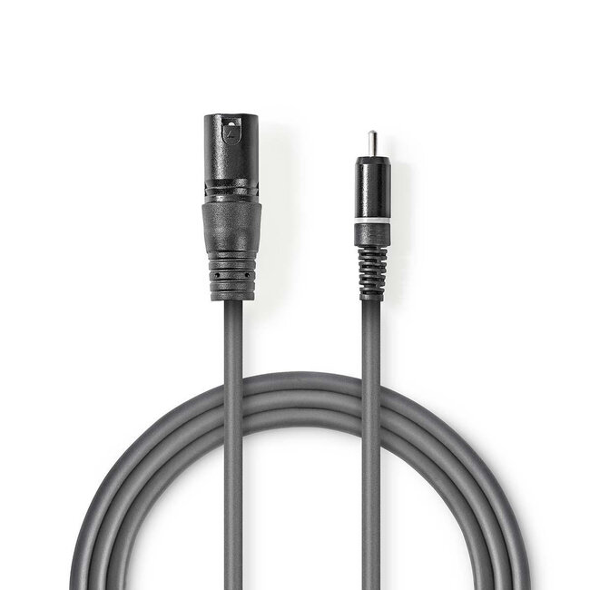 Nedis 1x XLR (m) - 1x RCA (m) audiokabel - 3 meter