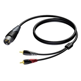 Procab Procab CLA703 1x XLR (m) - 2x RCA (m) stereo audiokabel - 1,5 meter