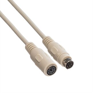 Roline Premium Mini DIN 6-pins PS/2 data verlengkabel / beige - 1,8 meter