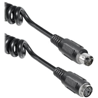 MaxTrack Mini DIN 6-pins PS/2 data spiraal verlengkabel / zwart - 2 meter