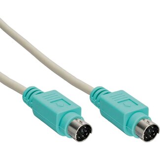 InLine Mini DIN 6-pins PS/2 datakabel / beige/groen - 2 meter