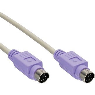 InLine Mini DIN 6-pins PS/2 datakabel / beige/paars - 2 meter