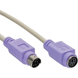 InLine Mini DIN 6-pins PS/2 data verlengkabel / beige/paars - 2 meter